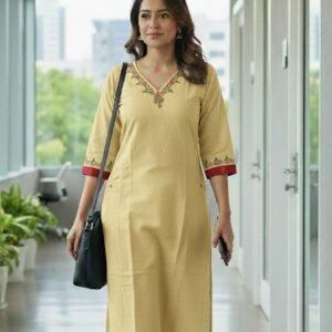 Emb. Princess Kurti_Lemon