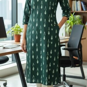 Princess Kurti Ikat_Black