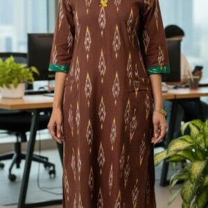 Princess Kurti Ikat_Maroon