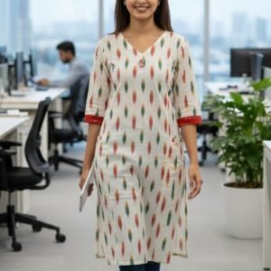 Princess Kurti Ikat_Off White